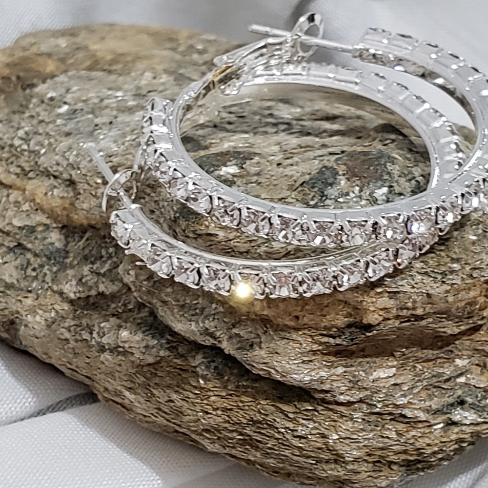 Rhinestone Hoop Earrings
